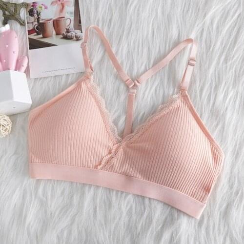 Women Push Up Bra Bralette Thin Shoulder Strap Underwear Fitness Lace Bras Tube Tops 2020