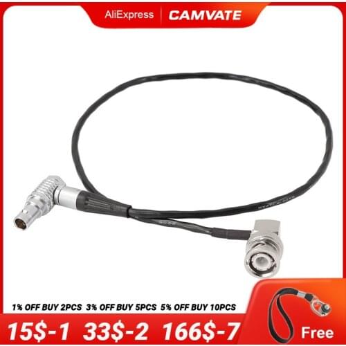 CAMVATE BNC To 0B 5 Pin Male Right Angle Timecode Cable For ARRI Mini Camera