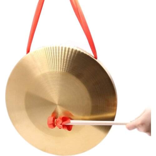 Diameter 15/22/32 cm Chinese Copper Gong Hand Gong Opera Percussion Instruments with wooden Beater