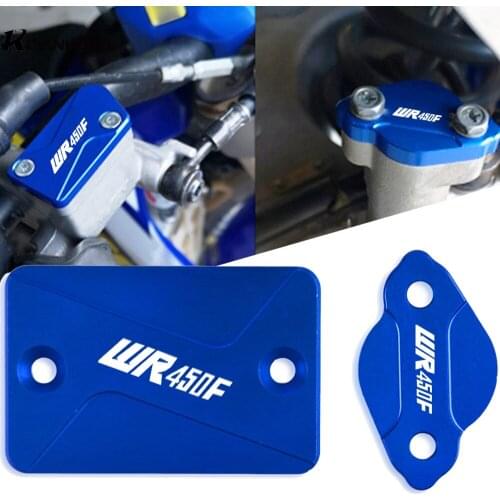 Motocross CNC Front Rear Brake Fluid Reservoir Cover Cap SUV For YAMAHA 04 05 06 07 08 09 10 11 12 13 14 15 WR450F WR 450F 450F