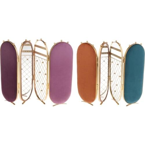 Screen Shape Jewelry Shelf Foldable Earrings Studs Necklace Storage Stand Organizer Desktop Makeup Mirror Ornaments