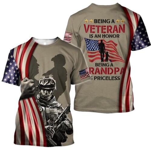 PLstar Cosmos 3DPrint Aussie US Army Veteran Soldier T-Shirt Shorts Sleeve Casual Unique Funny Harajuku Streetwear Style 3