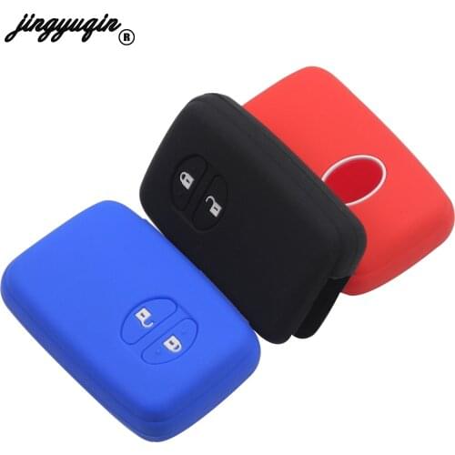 Jingyuqin 2 Button Silicone Car Key Case Remote Protect Cover For Toyota Camry Highlander Crown Holder Shell