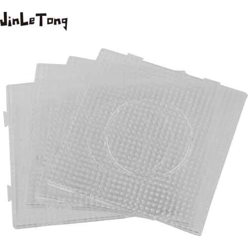 JINLETONG 4pcs Hama Beads 5mm Pegboards Fuse beads Template DIY toys 3d Puzzle Pegboards DIY Toy Puzzles Template Building Kit