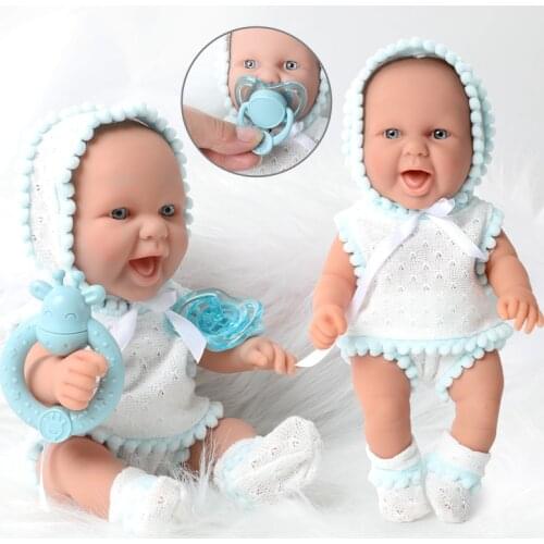 26CM bebe lifelike reborn doll 10 inch waterproof silicone simulation Realistic newborn dolls Hand bell clothes set for toy kids