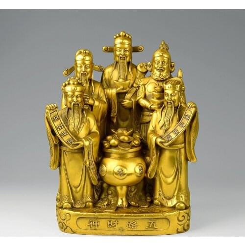 A copper five wealth cornucopia ornaments Home Furnishing lucky Feng Shui decoration roomroom Art Statue