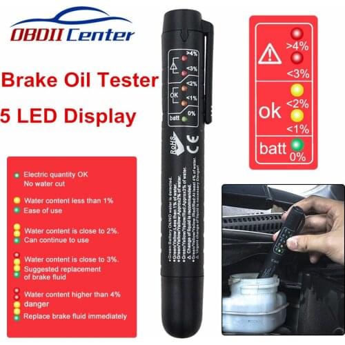 Mini Brake Fluid Liquid Tester Pen Portable LED Display Brake Oil Test Tool For Car Truck Testing Moisture of Brake Oil