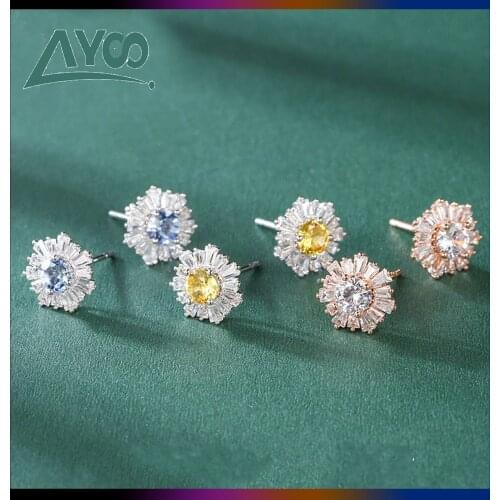 SWA Fashion Jewelry High Quality Charm Simple and Elegant Sunflower Earrings Female Flower Daisy Earrings For Women