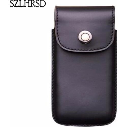 SZLHRSD Men Belt Clip Genuine Leather Pouch Waist Bag Phone Cover for Samsung Galaxy S8 PLUS Cases Black Cell Accessory