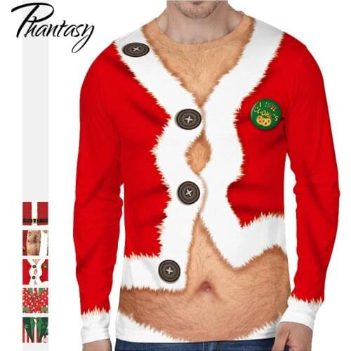 Phantasy Mens Sweatshirt Christmas Pullover Fashion Male Hoodies Outwear New Year Printed Blouse Long Sleeve Clothes for Gifts