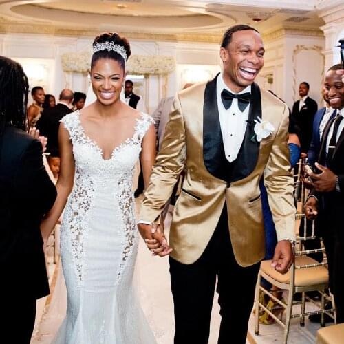 Costume Homme Gold Bridegroom Men Suits Black Shawl Lapel Wedding Slim Fit Groom Prom Terno Masculino Prom Blazers 3 Pieces