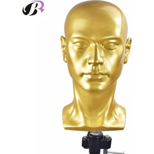 New Arrival Male Mannequin Head With Ears Men Smooth Mannequin Head Model Wig Hat Glasses Caps Display Creative PVC Manikin Doll