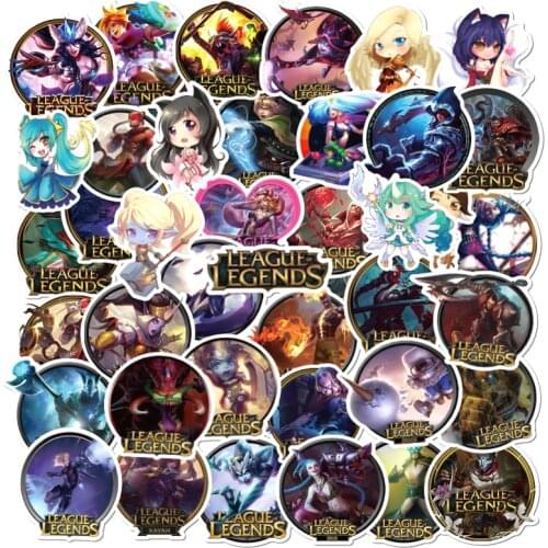 50pcs/pack League of Legends/LOL Hot Game Graffiti Stickers For Skateboard Helmet Computer Notebook Car Childrens Toys