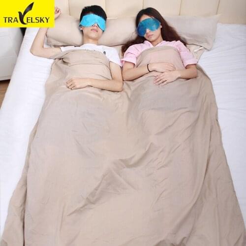TRAVELSKY 2019 New Outdoor Travel Sleeping Bag Thin Summer Portable Couple Lunch Break Sleeping Bags Liner Drop Shipping