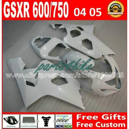 High quality for 2004 2005 glossy white SUZUKI GSXR 600 750 fairing K4 RIZLA version 04 05 gsxr600 SGV GSX R750 bodywork 564
