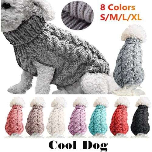 Dog Clothes Dog Sweater Winter Warm Clothes For Small Large Cat Pet Turtleneck Jumper Clothing Coat Knitting Crochet Perro Vest