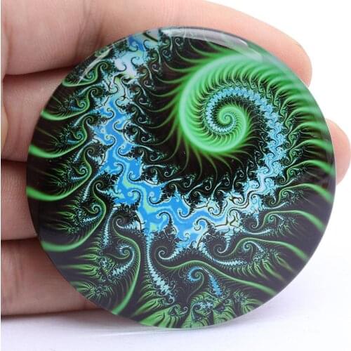 Onwear Mixed Fractal Pattern Photo Glass Cabochon 8mm 12mm 20mm 25mm 30mm 35mm 58mm Diy Flatback Handmade Jewelry Findings