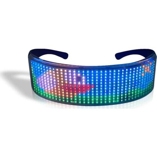 Programmable Bluetooth RGB Fullcolor Luminous Glowing LED Glasses Christmas Parties Lighting Gift Festivals Scrolling Program