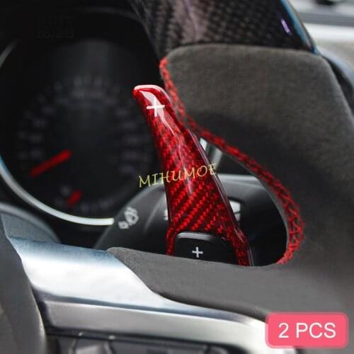 Carbon Fiber Steering Wheel Shift Paddle Shifter For 2015 2016 2017 2018 2019 2020 Ford Mustang Red