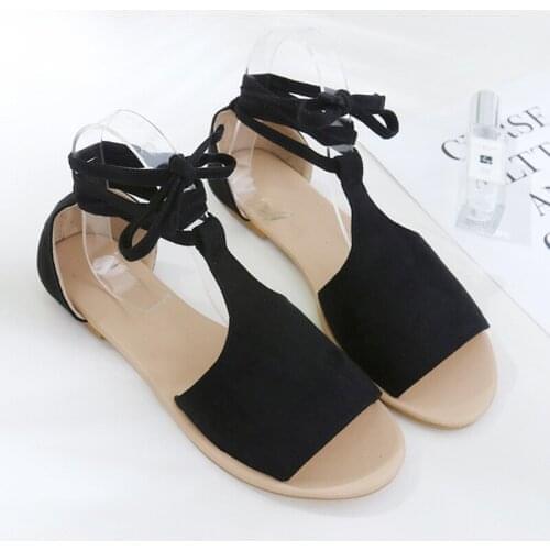 Women Sandals Fashion Bandage Cross Ankle Strap Roman Sandals Ladies Summer Beach Flat Shoes Zapatos De Mujer