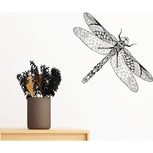 Dragonfly Animal Portrait Sketch Removable Wall Sticker Art Decals Mural DIY Wallpaper for Room Decal