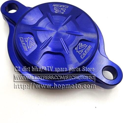 Blue CNC Billet Engine Oil Filter Cover For YZF450 /10-15 YZF250 /14-16 spare parts dirt pit bike Motocross Racing Bike YAMAHA