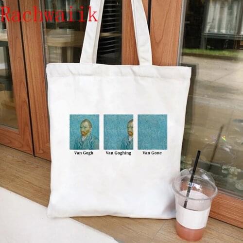 Van Gogh Shopping Bag Graphic Tote Harajuku Shopper Bag Women Canvas Shoulder Bag Female Ulzzang Funny Eco Large-capacity