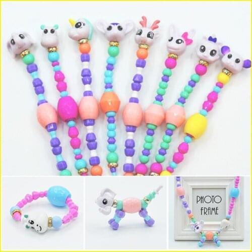 Creative Acrylic Animal Magic Bracelet Childrens Gifts Magical Animal Unicorn Elephant Mouse Bracelet Girls Toy Jewelry