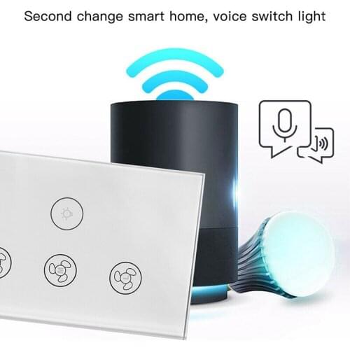 WiFi Smart Ceiling Fan Switch Wall Touch Light Controller Smart Eletronical Lamp Switch For Alexa For Google Home Accessories