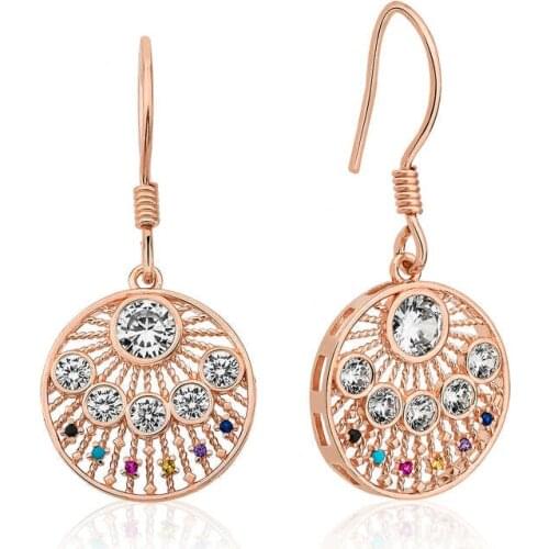 Silver Rose Ethnic Pattern Lady Earrings