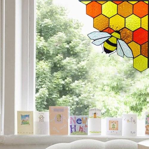1Pcs Sunflower Bee Wall Sticker Pvc Wall Mural Wallpaper Sun Catcher Honey Self Adhesive Wall Stickers Home Decor Decoration