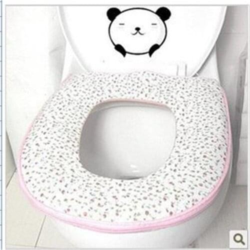 1Pcs Random Color Zipper Thicken Mat Toilet Seat Cover Multi Color Padded Toilet Seat Warm And Soft