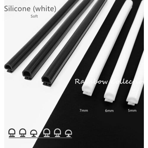 10M/lot D5/6/7mm White Silicone sealing strips bridge aluminum door/window sealed plastic strips energy saving windows and doors
