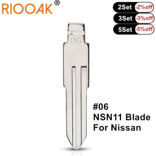 10pcs KD Replacement Car Flip Key Blade #06 For Nissan Bluebird/Cedric/Cefiro Subaru Honda Fit Key Uncut Blank LISHI NSN11