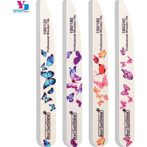 12pcs Wooden Nail Files Manicure Sandpaper 100/120/150/180/240 Strong Thick Sanding Nail Files Buffering Washable Nail Art Tools