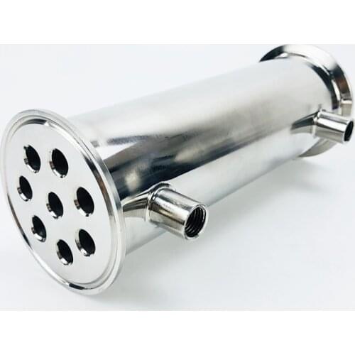 2.5"(63mm)OD77.5, Sanitary Dephlegmator/ Distillation Condenser,1/4" FNPT,8 Pipes Inside ID 10mm,Lenght 200mm,Reflux,SS304