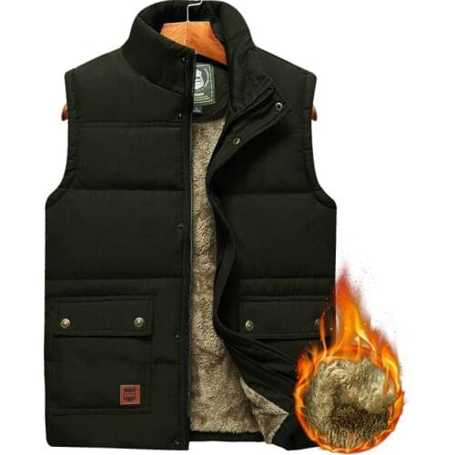 2021Big Size 8XL Male Warm Waistcoat Fleece Vest Men Mens Large Size Clothing Winter Vest Jackets Sleeveless Coat