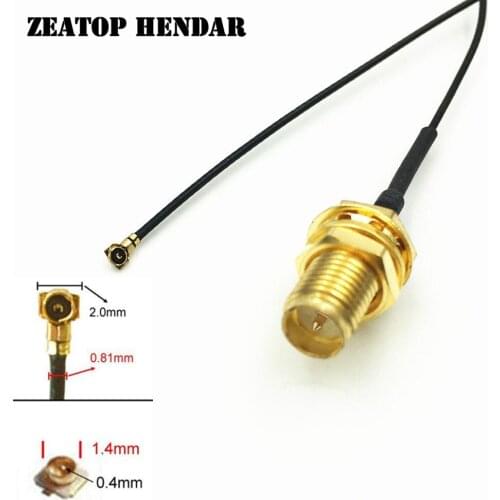 50Pcs SMA / RP-SMA Female to MHF4 IPEX IPX Plug RF Pigtail Cable for Mini PCI 0.81mm Card Intel WIFI Board 10cm 15cm 20cm 30cm