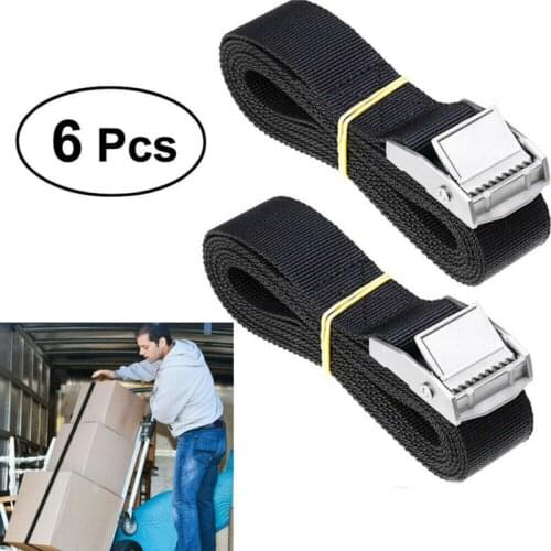 6x Nylon Lashing Straps with Buckle for Car Bicycle Frame Luggage Cargo