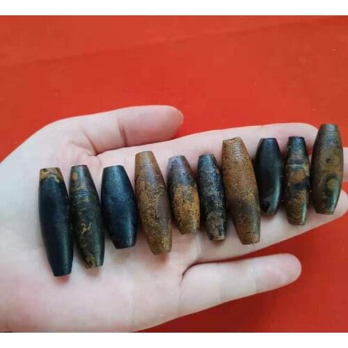 8Pcs/Lot Rare Precious Powerful Natural Stone Meng Dzi Beads Coin Stone Nine Eyes Shale Mysterious Pattern Unique DIY Material