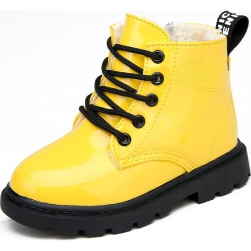 JGVIKOTO 2018 New Winter Children Shoes PU Leather Waterproof Martin Boots Kids Snow Boots Brand Girls Boys Rubber Boots 21-36