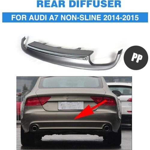 Rear bumper lip diffuser Spoiler for Audi A7 Standard Bumper 2014 2015 Non-Sline Non-S7 PP Gray Primer