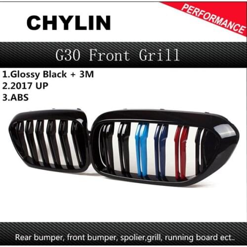 G30 M5-style ABS Gloss 3-color Car-styling Front Bumper Racing Grill Grille for BMW New 5-Series G30 2017 2018