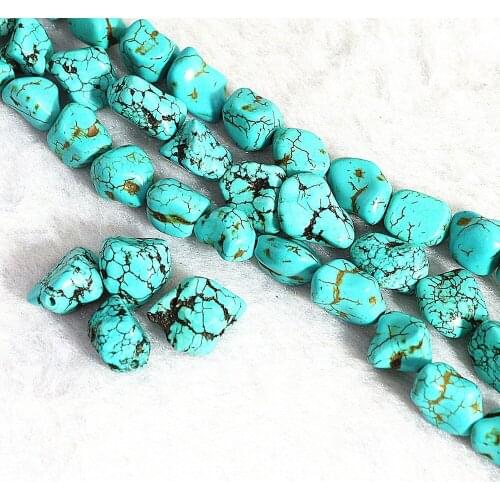 Blue Calaite Stone Turquoises 9x11mm 11x13mm Irregular Beads Diy Jewelry Free Shipping Loose Beads 15" B304