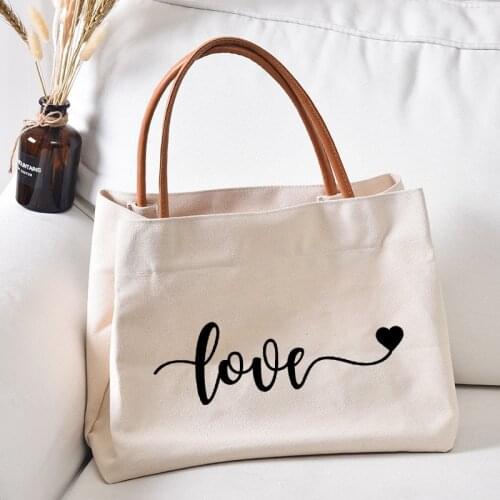 Love Letters Printed Tote Bag Gift for Friends Women Lady Fashion Beach Bag Book Bag Work Bag Large Size