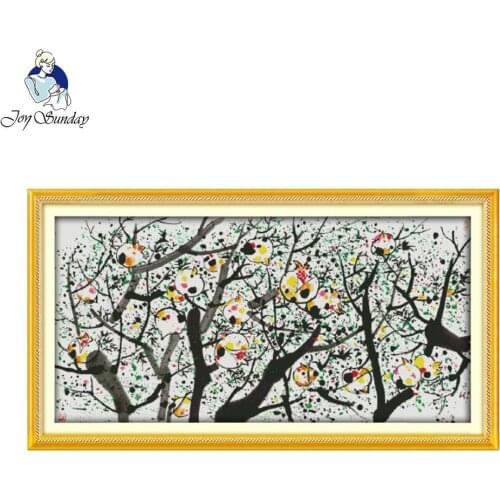Joy Sunday scenic style Pomegranate easy counted free cross stitch pattern sites wall painting for house decoration