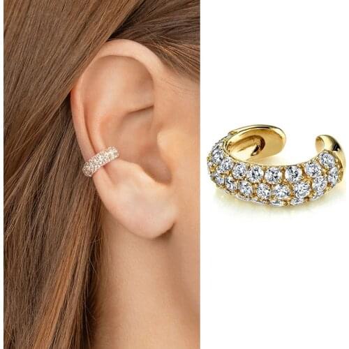 Ear clip without ear hole womens diamond ear buckle advanced cochlear clip minority earring temperament retro Earring