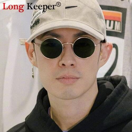 Round Men Sunglasses 2020 Luxury Brand Small Frame Black Sun Glasses Women Alloy Vintage Retro Sexy Hip Hop Shades Goggle Oculos