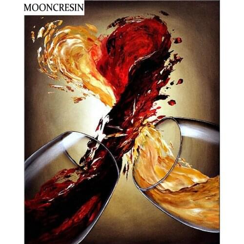 Full Square 5D Diy Diamond Painting Cross Stitch Kits Cheers Diamond Embroidery Red Wine Patterns Rhinestones Fashion Home Decor