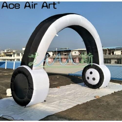 4.2m high 3m width large inflatable headphone earphone replicas archway for advertising/music events decoration